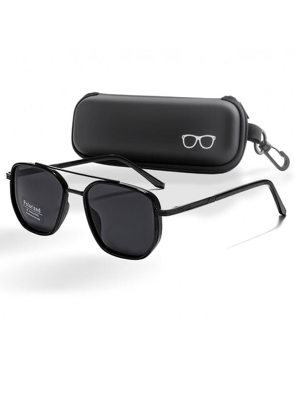 Polarized Aviator Sunglasses: Anti-Glare UV Protection Driving Glasses(Black)